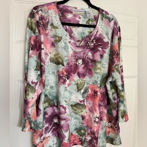 Alfred Dunner Lightweight Studded Sweater